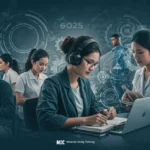 Estudantes diversos em laboratório moderno, representando as novas habilitações técnicas gratuitas do MEC para 2025.
