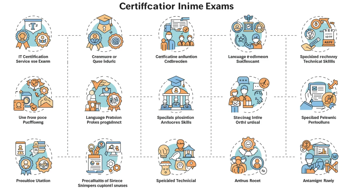 Infográfico com tipos de certificações e seus benefícios para concursos